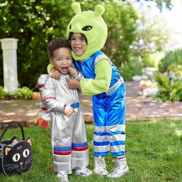 Pottery Barn Kids Alien Astronaut Costume - Green and Blue 7-8 Y - Picture 3 of 5
